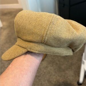 Tan Wool Newsboy Cap